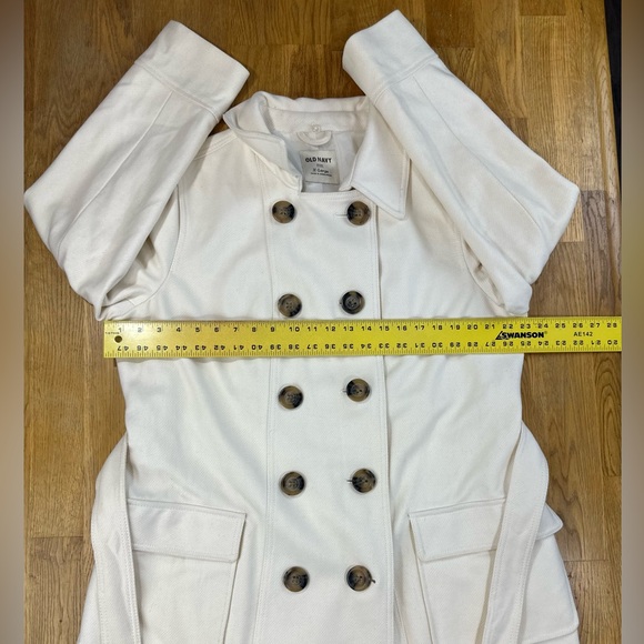 Old Navy White Double-Breasted Trench Coat with Belt Womens - XL - Picture 6 of 14